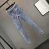 Spring Autumn Streetwear Women Vintage Blue Slim Diamonds High Waisted Jeans Ankle-length Denim Pants Trousers 5XL - Image 6