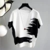 Fashion Women Summer Oversized Ice Silk T-shirt Short Sleeve Female Clothing New Tees Pretty Aesthetic Pullover Loose Casual Top - Image 4