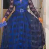 African Dresses for Women 2024 Plus Size Evening Party Long Dress Africa Clothing Elegant Turkey Muslim Print Maxi Dress