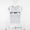 New 2024 Spring Women Sexy Tank Tops Subtranslucent Slim Tops Letter Printed White Women's Racerback Vest Summer Clothes - Image 6