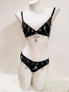 Sexy Bikini y2k Bikini y2k fashion bustier top y2k crop top Gothic Bikini gothic clothes harajuku Bikini Cross Tank Tops - Image 3