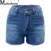 Large Size Sexy Ripped Denim Shorts Girl 2022 New High Waist Skinny Hips Stretch Leg Length Tight Tight Stretch Hips Jeans Women - Image 6