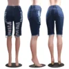 CMYAYA Plus size Knee Length Denim Women Retro Solid Hole Jeans Ripped Pencil Trousers Street Skinny High Waist Lady Pants - Image 3