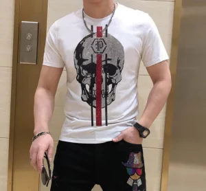 S-6XL Streetwear Men Diamonds Summer Mens Rhinestones Skulls Graphic T Shirt Male Fashion Tees Casual anime Tops - Image 5