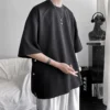 Summer Short Sleeve T-shirt Men Fashion 3 Colors Oversized T Shirt Men Streetwear Korean Loose Hip Hop O-Neck Tshirt Mens Top - Image 2