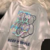 Gothic Bear Print Women T Shirts Harajuku Tshirt Clothes Summer Short Sleeve Graphic Tee Streetwear Tops Female T Shirt - Image 5