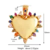 Classics Love Heart Star Zircon Focal Charm Pendant,Creative Shell Pearl 18K Gold Plated Jewelry Accessories Supplies M41 - Image 2