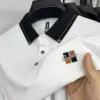 Brand fashionable printed men's polo shirt short sleeved 2024summer new ice silk seamless breathable high-quality casual T-shirt