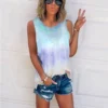 Summer Tie Dye Gradient 3D Print Tank Tops Women Fashion Streetwear Oversized O-Neck Vest Off Shoulder Sleeveless Woman Camisole - Image 3