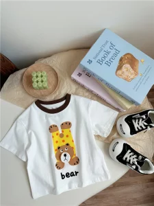 2024 summer new cartoon animal boys and girls four-color short-sleeved T-shirt - Image 4