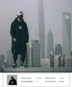 Emo Men Japanese Harajuku Sweatshirt Oversize Hoodie Korean Cloak Hip Hop Gothic Outwear Streetwear Techwear Coat Tops Clothes - Image 4