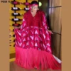 With Hijab African National Sequins Party Dress Women Casual Sexy Lady Tassel Maxi Dress Ramadan Vintage Abayas Elegant Dress - Image 4