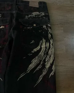 American New Vintage Oversized Print Loose Jeans Y2K Street Fashion Harajuku Hip-hop Punk Style Casual Trousers Men And Women - Image 3