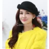 Women 100% Wool Felt Fedoras Winter Vintage Cloche Hat With Flower Up Turn Brim Bowler Pillbox Cap Party Ladies Beret Caps - Image 6