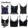 Gothic Crop Tops Black Spaghetti Strap Mesh Slim Corset Tops 2024 New Goth Punk Grunge Fairy Core Sexy Y2K Halloween Clothing - Image 6