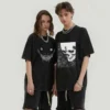 Anime Graphic T-shirt for Men Women Vintage Black Washed Cotton Tees Tops Oversized Tshirt Harajuku Gothic Streetwear Outfits - Image 6