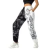 Women's Boho Hippie Harem Pants High Smocked Waist Printed Patchwork Sweatpants Yoga 90S Goth Baggy Casual Trousers - Image 2