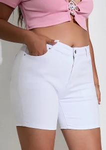 SHOWMALL Plus Size Denim Shorts for Women High Waisted Folded Hem Ripped Jean Shorts (12W-26W) - Image 5