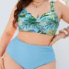 2023 Tropical Print Underwire Swimsuit Women Plus Size Swimwear Female High Waist Bathers Bathing Swimming Suit Summer Beachwear