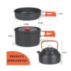 Portable Camping Tableware Cooking Set Outdoor Cookware Pan Pot Bowl Spoon Fork Utensils For Hiking Picnic Travel Wild Campismo - Image 2