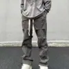 Baggy Cargo Pants Pant Trousers for Men Streetwear Y2k Techwear Man Wide Many Pockets Grey Black Fashion Tactical Jogger Tube
