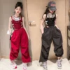 Teenage Girls Casual Wear Star Vest Tops Wide Leg Cargo Pants Suits Hip Hop Kids Sweatpants Pockets Joggers Trousers Tracksuit - Image 4