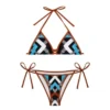 Luxury Sexy Ladies Wang Bikini Brazilian Beach Swimsuit Set Thong Bandage Drawstring Halterneck Three-Point Bikini Two-Piece Set - Image 2