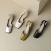 SIMLOVEYO Brand Women Sandals Square Toe Chunky Heels 4.5cm Back Strap Elegant Dating Shoes For Female Summer Plus Size 44 45 46 - Image 5