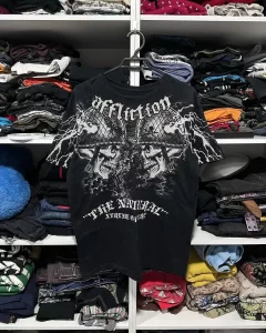 New Y2K Harajuku Retro Hip-Hop Skull Print Oversized T-Shirts For Men And Women With Short-Sleeved Gothic Tops Street Clothes - Image 5