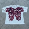 Retro High Street American Oversized Short-sleeved Gothic Black Pattern Printed Trendy Clothing Men Fashion Loose Casual T-shirt - Image 3