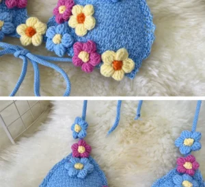 Summer Shorts Sets Women Girl Holiday Beach Bikini Knitted Crochet Flower Halter Camisole with Shorts Women Sexy Two Piece Sets - Image 5