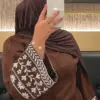 Floral Embroidery Muslim Abaya for Women Eid Dress Morocco Ramadan Lace-up Abayas Kaftan Islam Vestidos Dubai Arab Long Robe