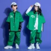 Girls Hip Hop Letters Shirt Cargo Pants Boys Cool Jacket Street Dance Clothes Sets Joggers Kids Blouse Streetwear Jazz Costumes - Image 3