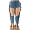 Plus Size Ripped Broken Holes Side Tassel Jeans 4XL Street high waist Stretchy Skinny Cut Out Denim Pencil Pants Long Trousers - Image 6