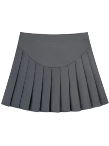 GIBSIE Plus Size Women High Waist Pleated Skirt Kawaii Casual School Korean A-Line Skirt Gray Black Mini Skirts for Girls - Image 2