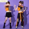 Girls Jazz Dance Clothing Youth Clothing Cutting Tank Top Mesh Hip Hop Pants Children's Show Dance Clothing - Image 3