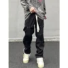 Baggy Cargo Pants Pant Trousers for Men Streetwear Y2k Techwear Man Wide Many Pockets Grey Black Fashion Tactical Jogger Tube - Image 3
