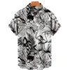 3D flamingo print men's shirt Hawaii loose breathable casual short-sleeve beach holiday - Image 5