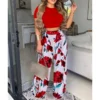 2023 new explosive summer new women's two-piece print vest pants women classic - Image 3