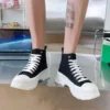 With Lacing Thick-heeled Boots Shoes Man Boots Sneakers Running Shoes For Men Sports High Tech Fashion-man Trend Snackers - Image 3
