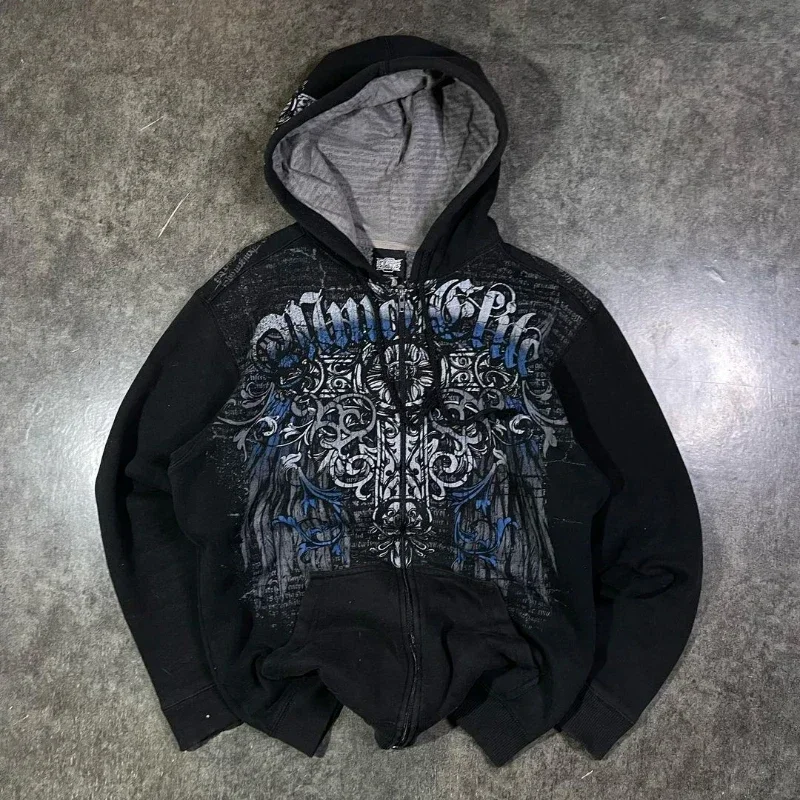 Man Hoodie New American Retro Gothic Print Pullover Sweaters Men Y2K Street Leisure Trend Joker Sweater akatsuki Fashion Loose
