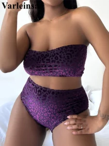 0XL - 4XL Leopard Bikini Large Size Swimwear Plus Size Women Swimsuit Female Two-pieces Bikini set Bather Bathing Suit V3977B - Image 2