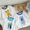 2024 summer new cartoon animal boys and girls four-color short-sleeved T-shirt
