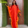 Feather African Dresses for Women 2023 Traditional Nigeria Wedding Plus Size Abaya Dubai Boubou Dress Muslim Robe Femme Clothes - Image 3