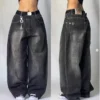2024 New American hip-hop Vintage baggy jeans women's Harajuku high waist Y2K wide-leg pants Gothic wide pants Streetwear pants - Image 2