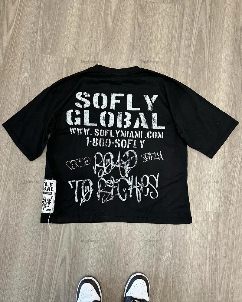 Punk Rock Star Cartoon Print T-shirt Street Hip-hop European and American Short-sleeved Men Y2k Oversized Harajuku Trendy Top