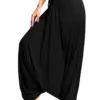 Solid Black Casual Y2K Womens Baggy Pants 2024 New Wide Leg Thai Hippy Boho Loose Aladdin Hippie Balloon Pants Trousers S-3XL