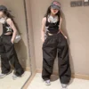 Teenage Girls Casual Wear Star Vest Tops Wide Leg Cargo Pants Suits Hip Hop Kids Sweatpants Pockets Joggers Trousers Tracksuit - Image 6