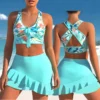 2023 New Summer Two Piece Beach Swimwear Skirt Bikini Sexy Swimwear Women's Off Shoulder Swimwear New Design Print Bikini Set - Image 2