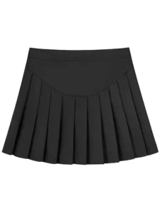 GIBSIE Plus Size Women High Waist Pleated Skirt Kawaii Casual School Korean A-Line Skirt Gray Black Mini Skirts for Girls - Image 4